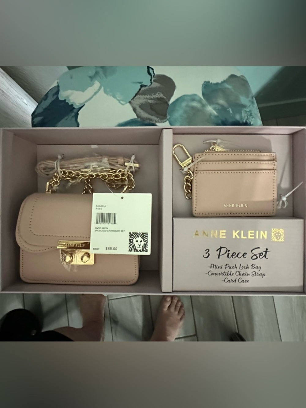 Anne Klein Pink and Gold Wristlet Clutch - Picture 6 of 6